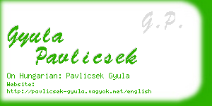 gyula pavlicsek business card